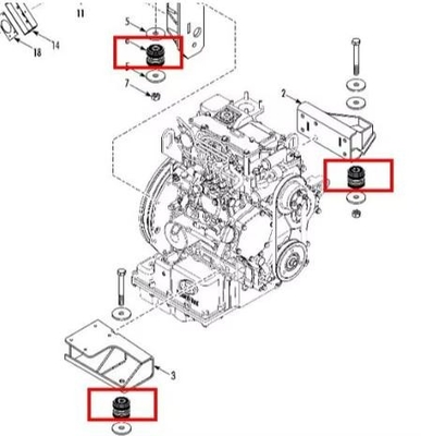 Peças sobressalentes alternativas de termocozimento 93-0577 Montador do motor - vibração para a subunidade do motor Thermo King Série T