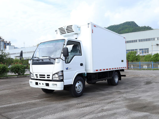 Caminhão Refrigerado QINGLING ISUZU KV100 100P para Transporte de Alimentos, Carne e Peixe NKR Freezer 5 Toneladas THERMO KING RV380 Refrigeração