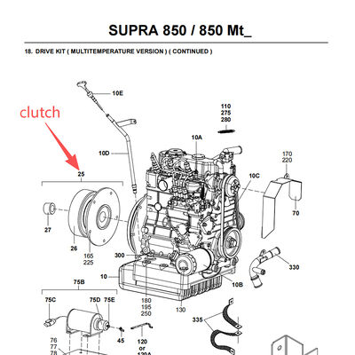 Peças sobressalentes 50-01171-21 disponíveis para a embreagem supra 550/ 850 oasis 150