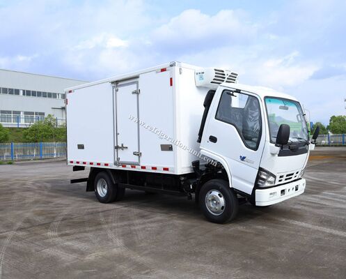 Chassi de caminhão da marca Isuzu 100p Japão com caixa refrigerada de 4,1 metros de comprimento com unidades de refrigeração THERMO KING RV380V 4X2 Mini 3tons 2 Ton Freezer Refrigerated Truck