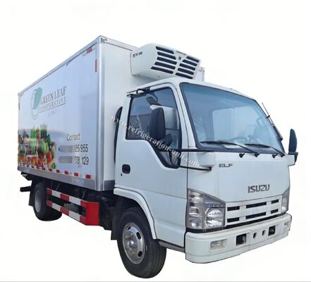 Chassi de caminhão da marca Isuzu 100p Japão com caixa refrigerada de 4,1 metros de comprimento com unidades de refrigeração THERMO KING RV380V 4X2 Mini 3tons 2 Ton Freezer Refrigerated Truck