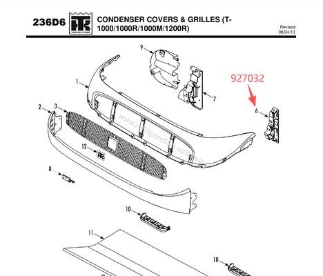 927032 92-7032 BRACKET - bobina (lado do motor), ((T1000R/T1000M/T1200R) suporte de cobertura