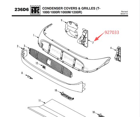 927033 BRACKET - bobina (lado da caixa de controlo), ((T1000R/T1000M/T1200R) suporte de cobertura